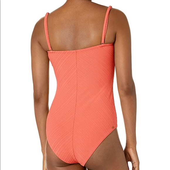 RELISTED Rip Curl Premium Surf Cheeky Ribbed Swimsuit Rust NWT Women Size Medium - Picture 4 of 14